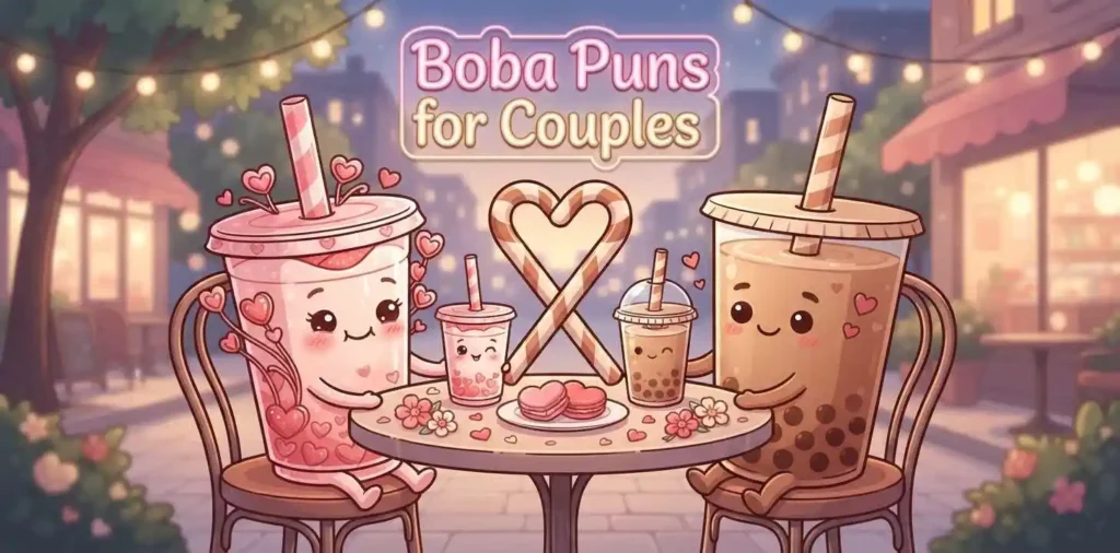 Cute boba couple on date