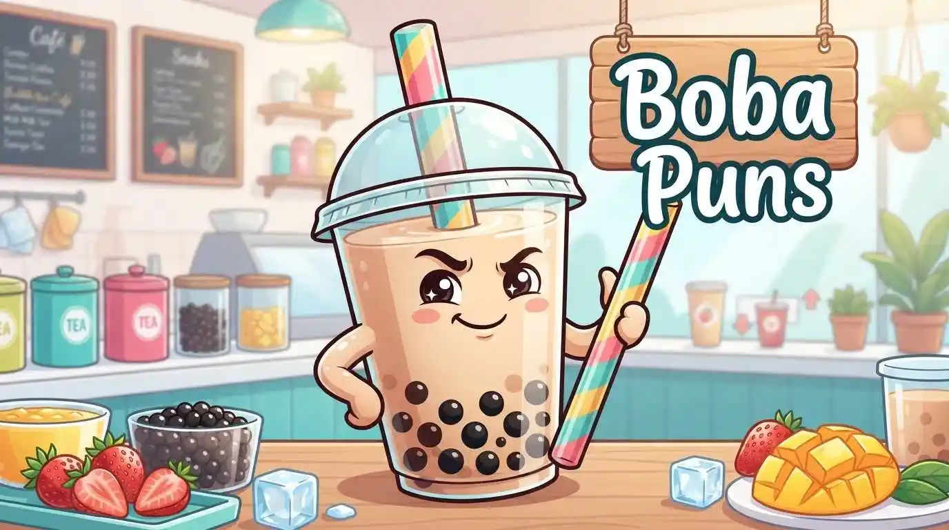 Cute boba drink cartoon character