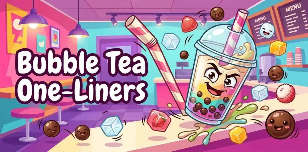 Playful bubble tea with boba pearls