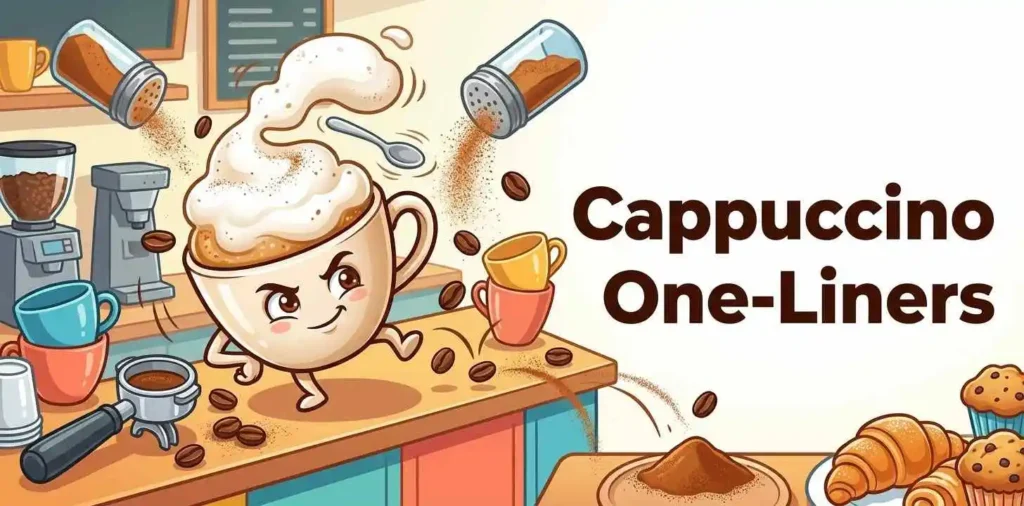 Alt Text: Playful cappuccino with creamy foam