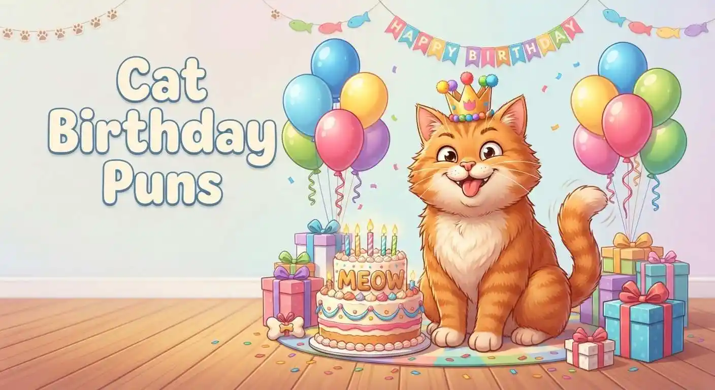 Cute cat celebrating a birthday