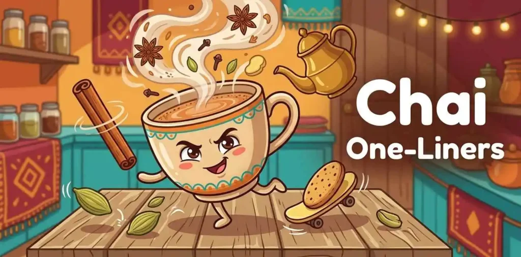 Playful chai cup with spices