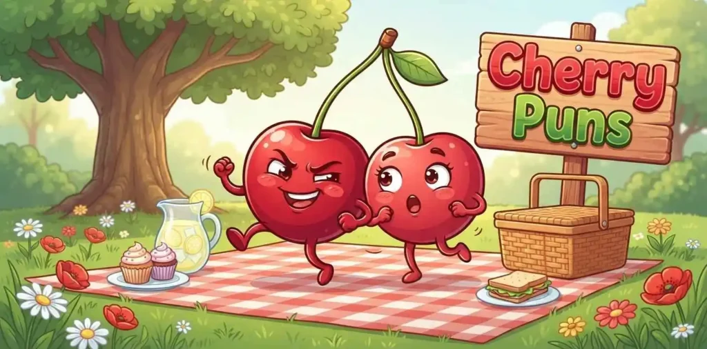 Cute cherries having fun