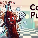 Funny cola bottle laughing happily