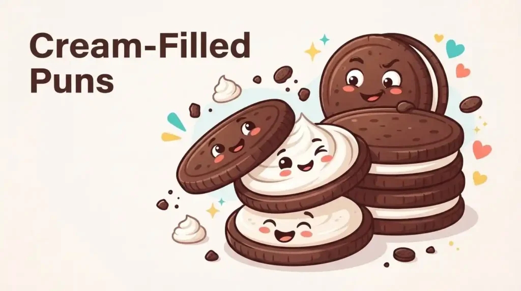 Funny Oreo cookie with cream