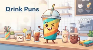 Funny drinks with colorful mugs