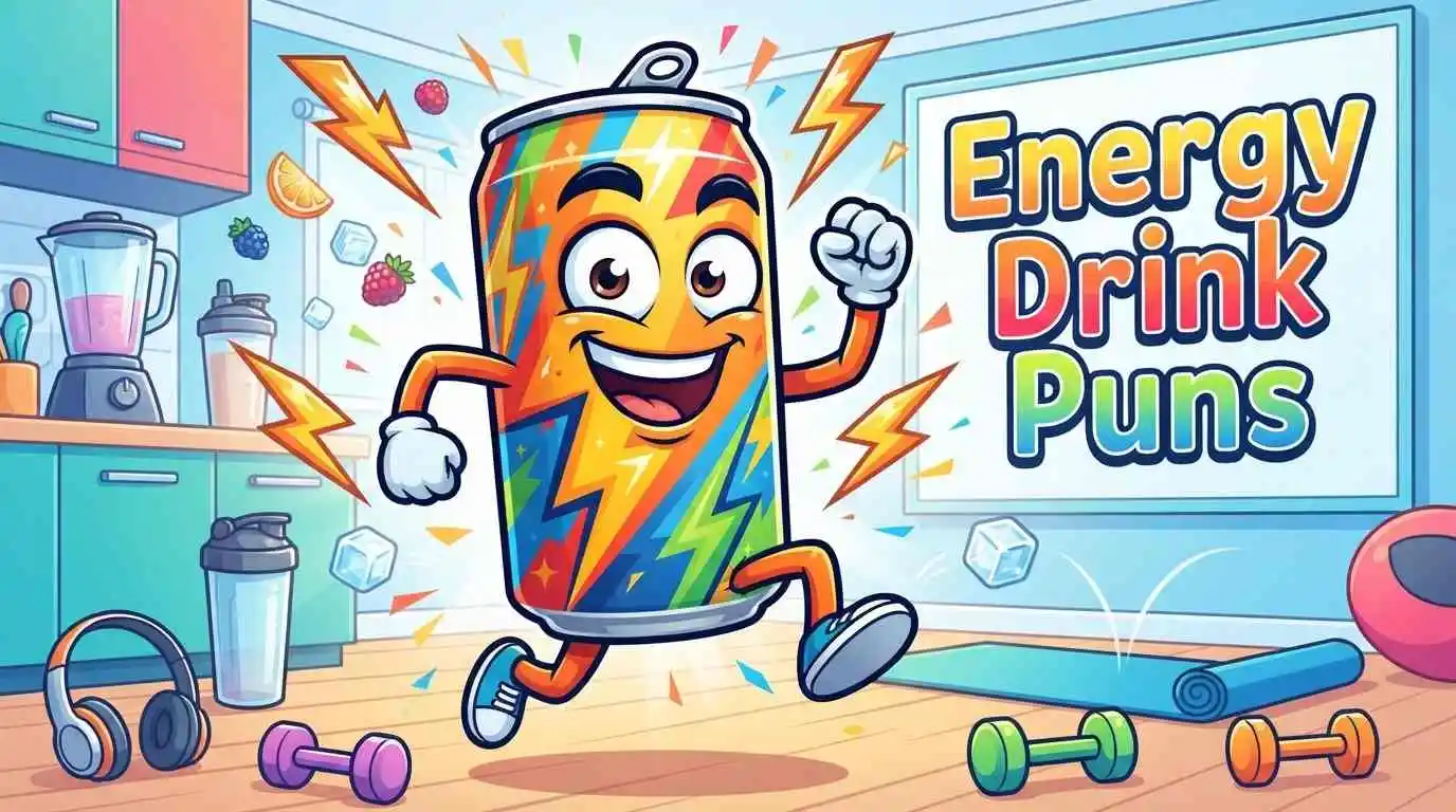 Funny energy drink character