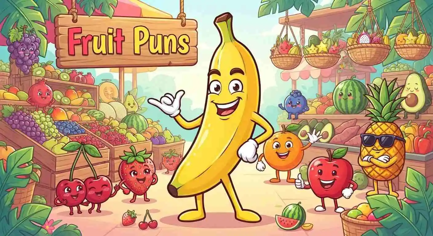 Funny fruit characters together