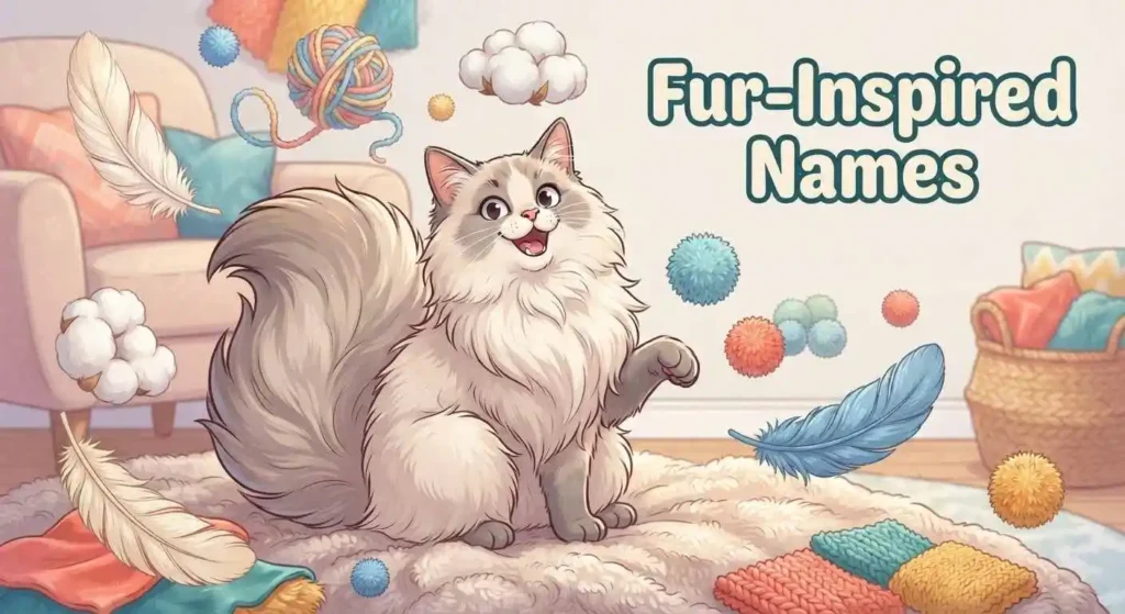 Fluffy cat with fur-inspired name ideas