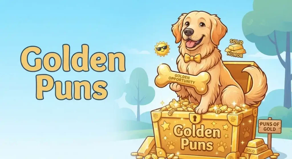Cheerful Golden Retriever cartoon hero