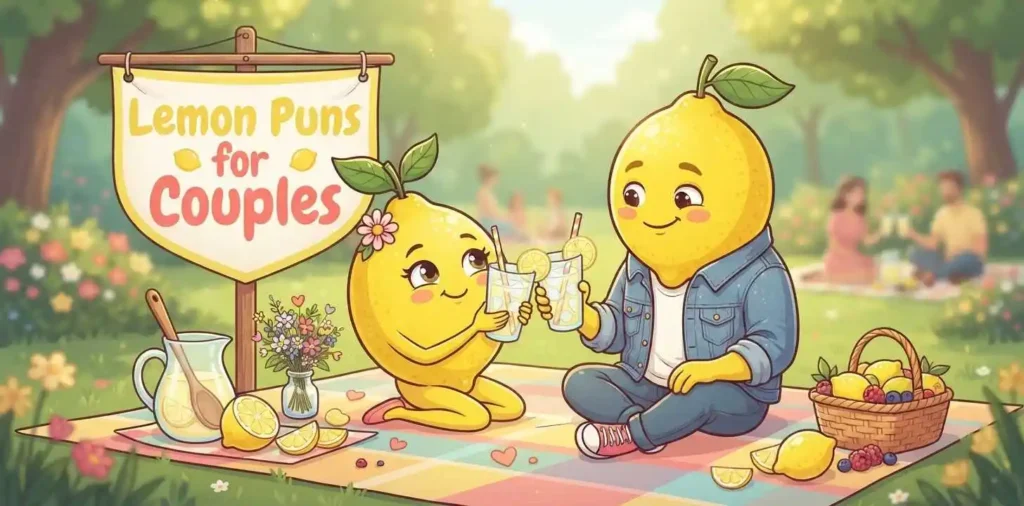 Cute lemon couple sharingCute lemon couple sharing romantic moment romantic moment