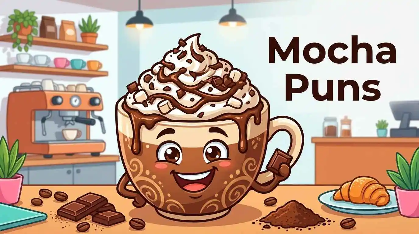 Cute mocha cup with chocolate