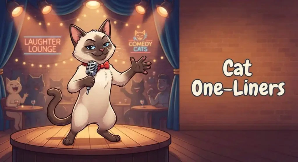 Siamese cat delivering funny one-liner