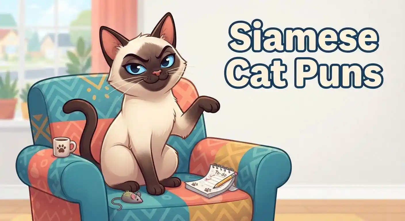 Funny Siamese cats sharing playful moment