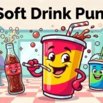 Funny soft drinks laughing together