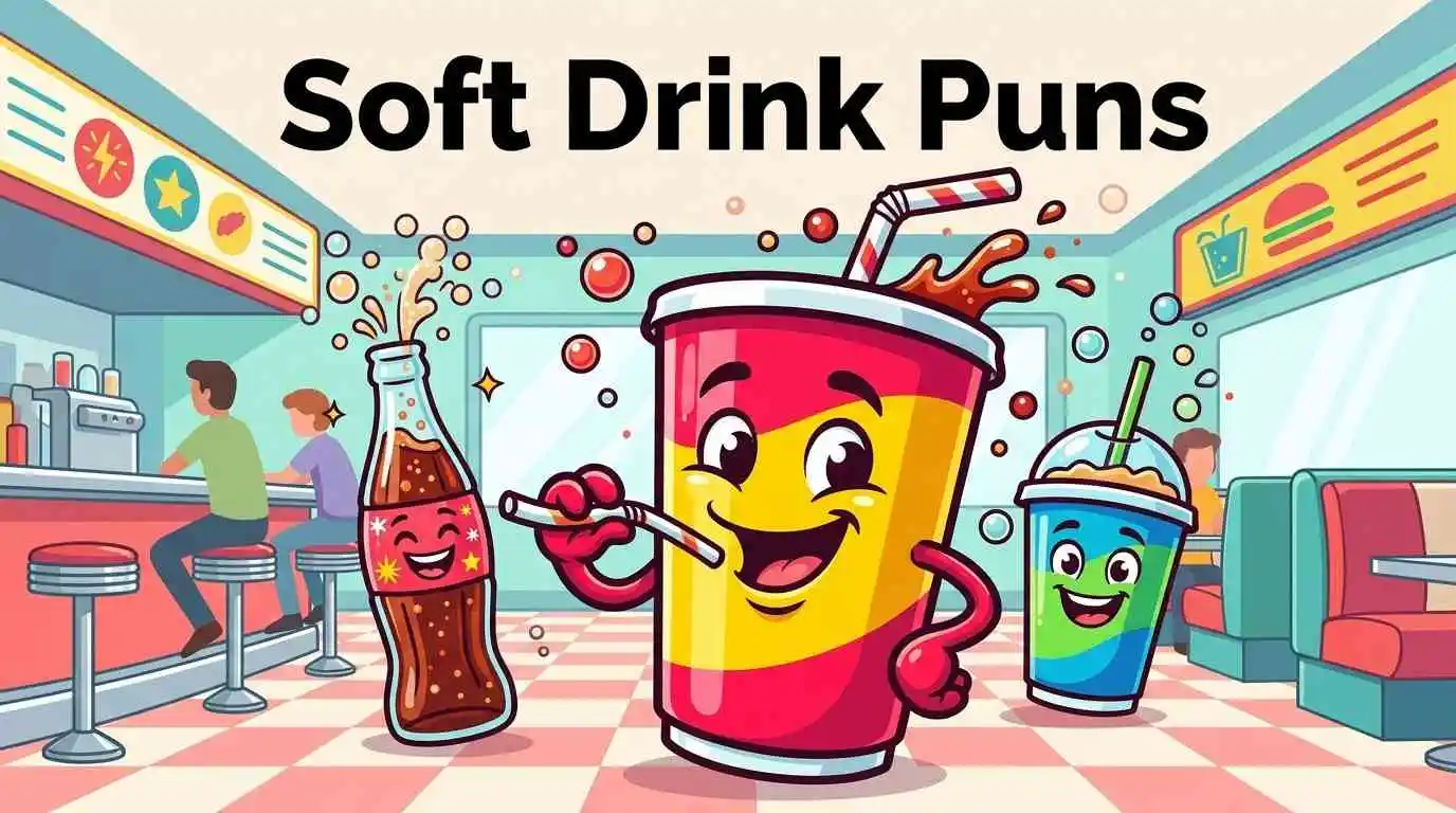 Funny soft drinks laughing together